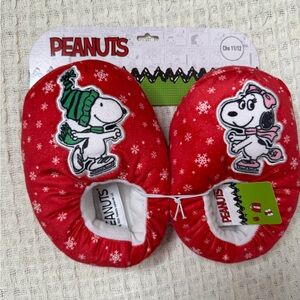 Peanuts Festive Red Snoopy Slippers